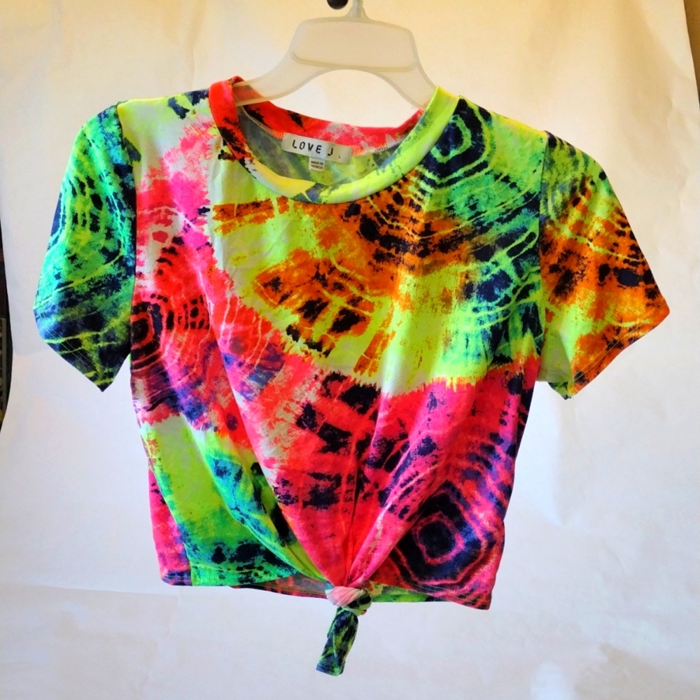 Women's tie-dye knotted crop tee
